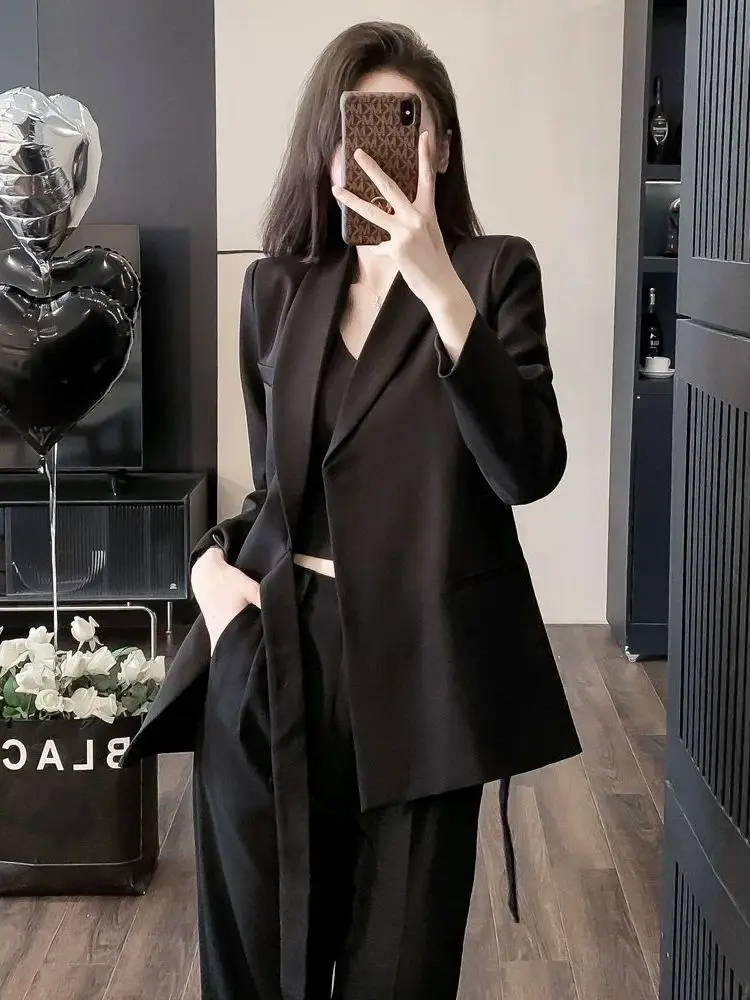 

plus Size Women's Spring Autumn Loose Comfortable Wide Leg Pants Two Piece Set Anti Aging Korean Style High Waist Long Sleeve