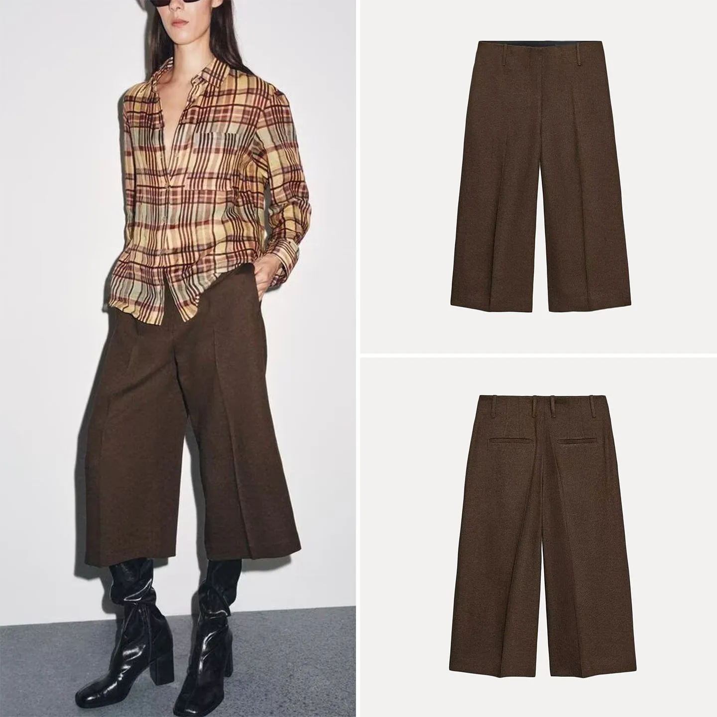 Z Mujer Faion Linen Blend Casual orts 2025 Nuevos pantalones de pierna recta Sle cintura l otro material 00%
