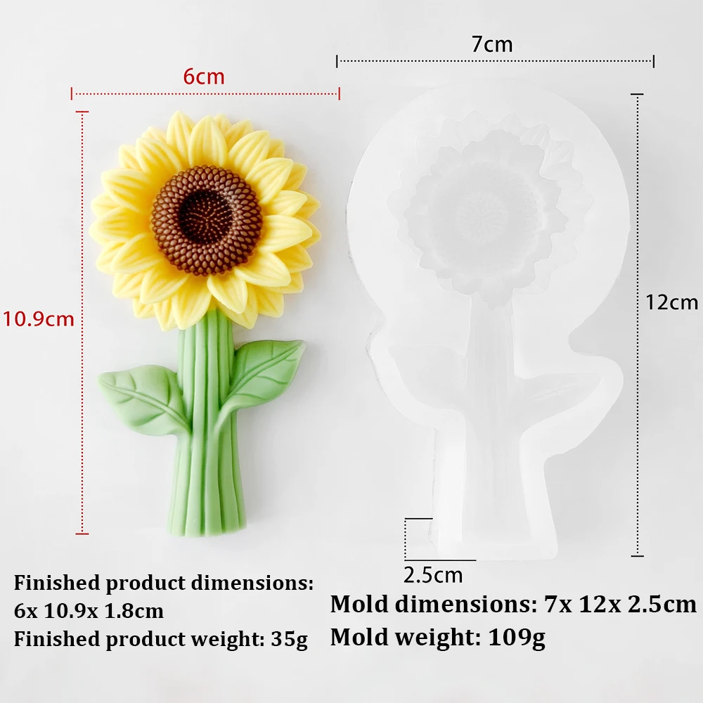3D Sun Flower Silicone Mold Aromatherapy Epoxy Soap Candle Molds DIY Decoration Tools For Mould Handmade Craft Home Decor Mould