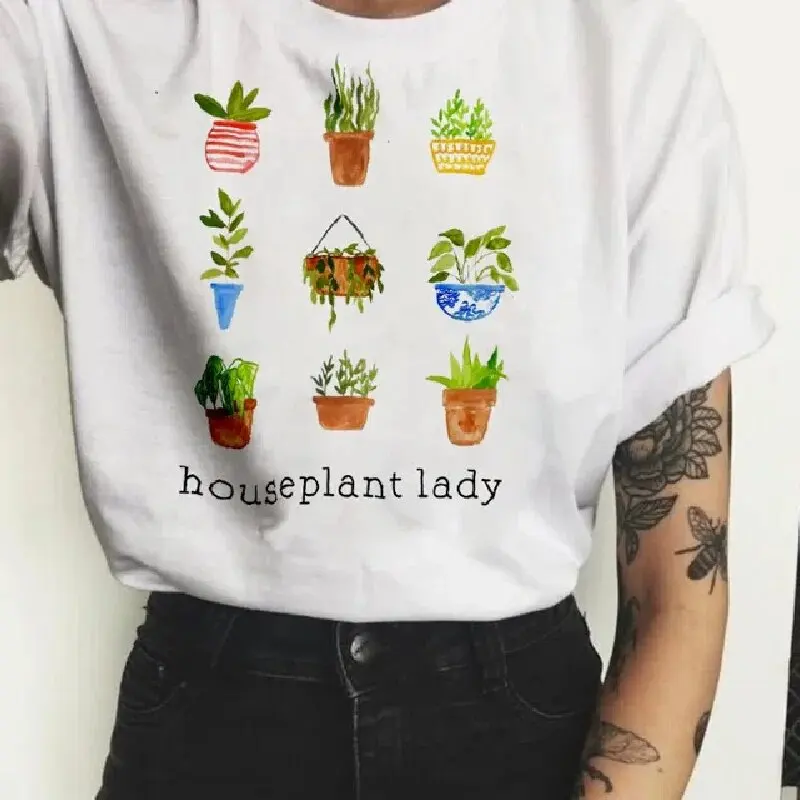 New Cactus Rose Flower Women Print T-shirt Short Sleeve Graphic T Shirts  Aesthetic Clothes  Tops Summer Modal fabric
