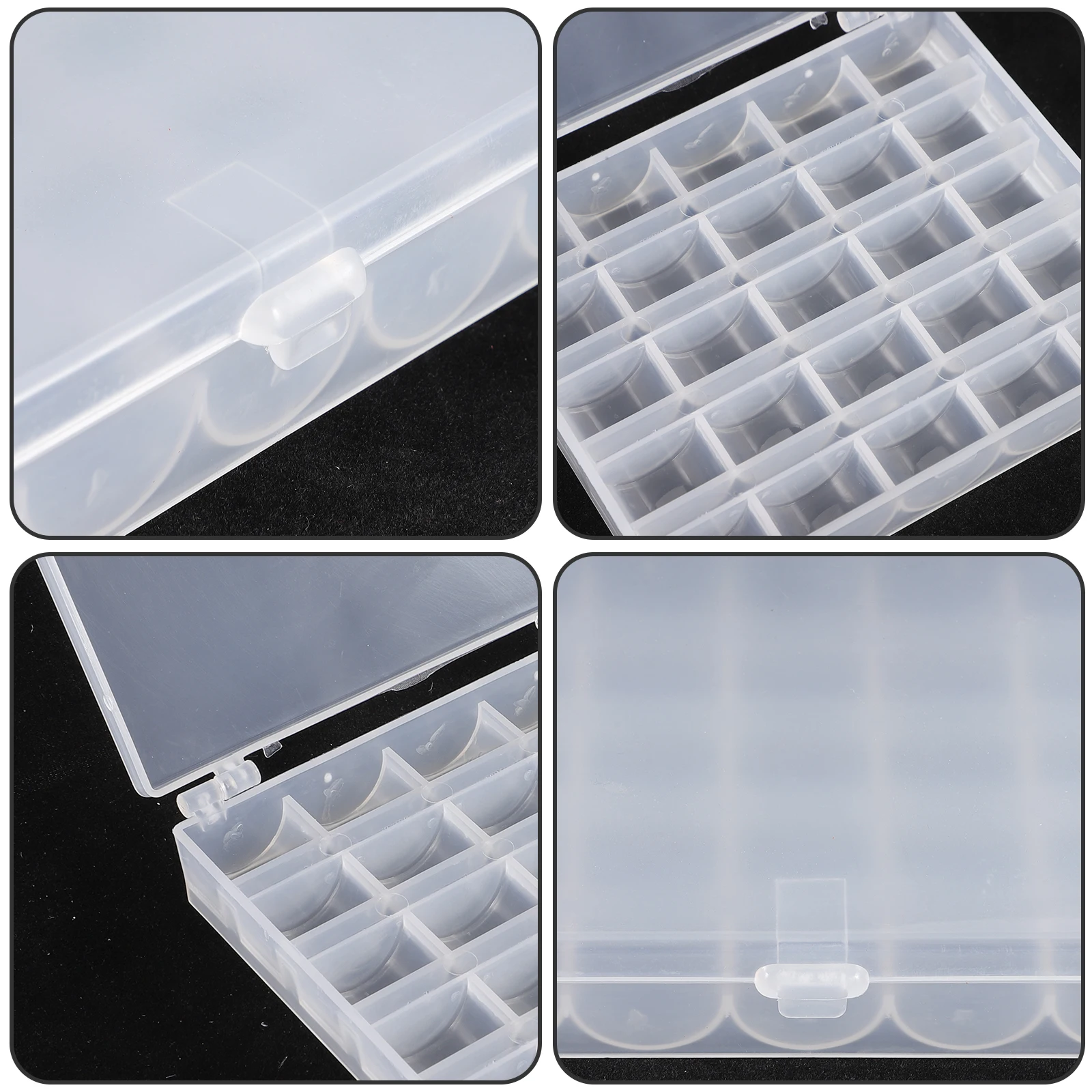 

2Pcs Sewing Bobbin Box Clear Tackle Container Plastic ganizer Small Size Portable Thread Holder Design Storage Case