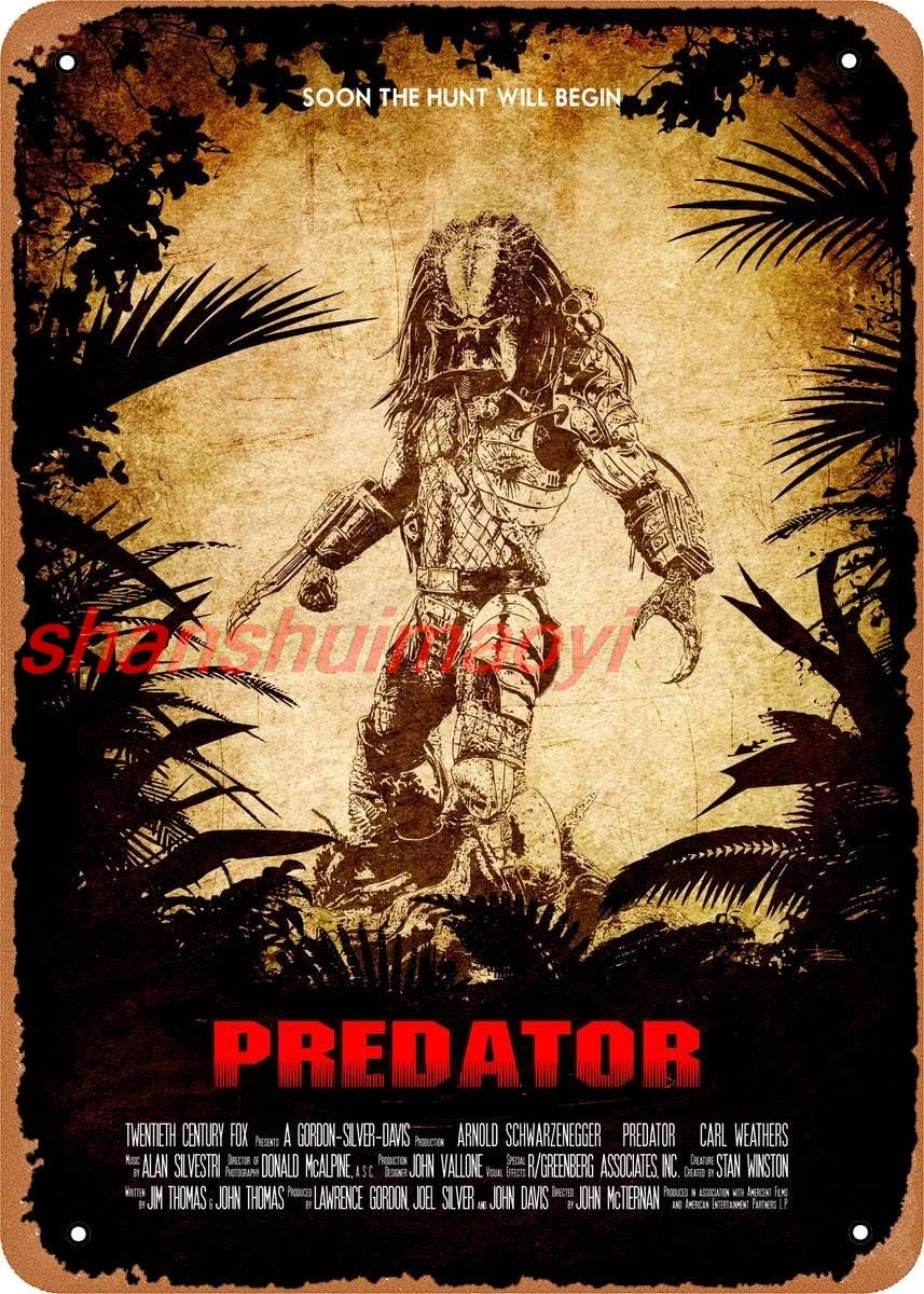 Predator 1987 Pop Movies 80 8 X 12 Inches - Vintage Metal Tin Sign For Home Bar Pub Garage Decor Gifts ALIA