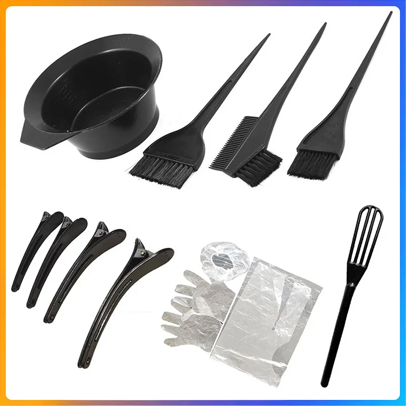 12 قطعة/المجموعة المنزل صالون صبغ الشعر فرشاة صبغ الشعر كريم السلطانية تلوين فرشاة مشط Earcap كليب الصباغة كيب أطقم الشعر تينت أداة