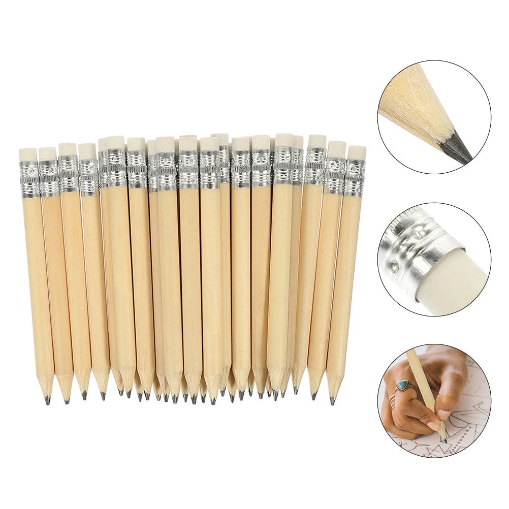 

35 Pcs Mini Short Pencil Pencils for Kids Drawing Skin Writing Tool Log Wooden Students Toddler Non Sharpening
