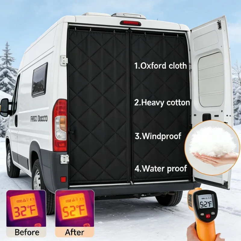 

Rear Door Insulated Curtain For Fiat Ducato/Peugeot Boxer/Citroen Relay/Ram Promaster Blackout Sun Shade