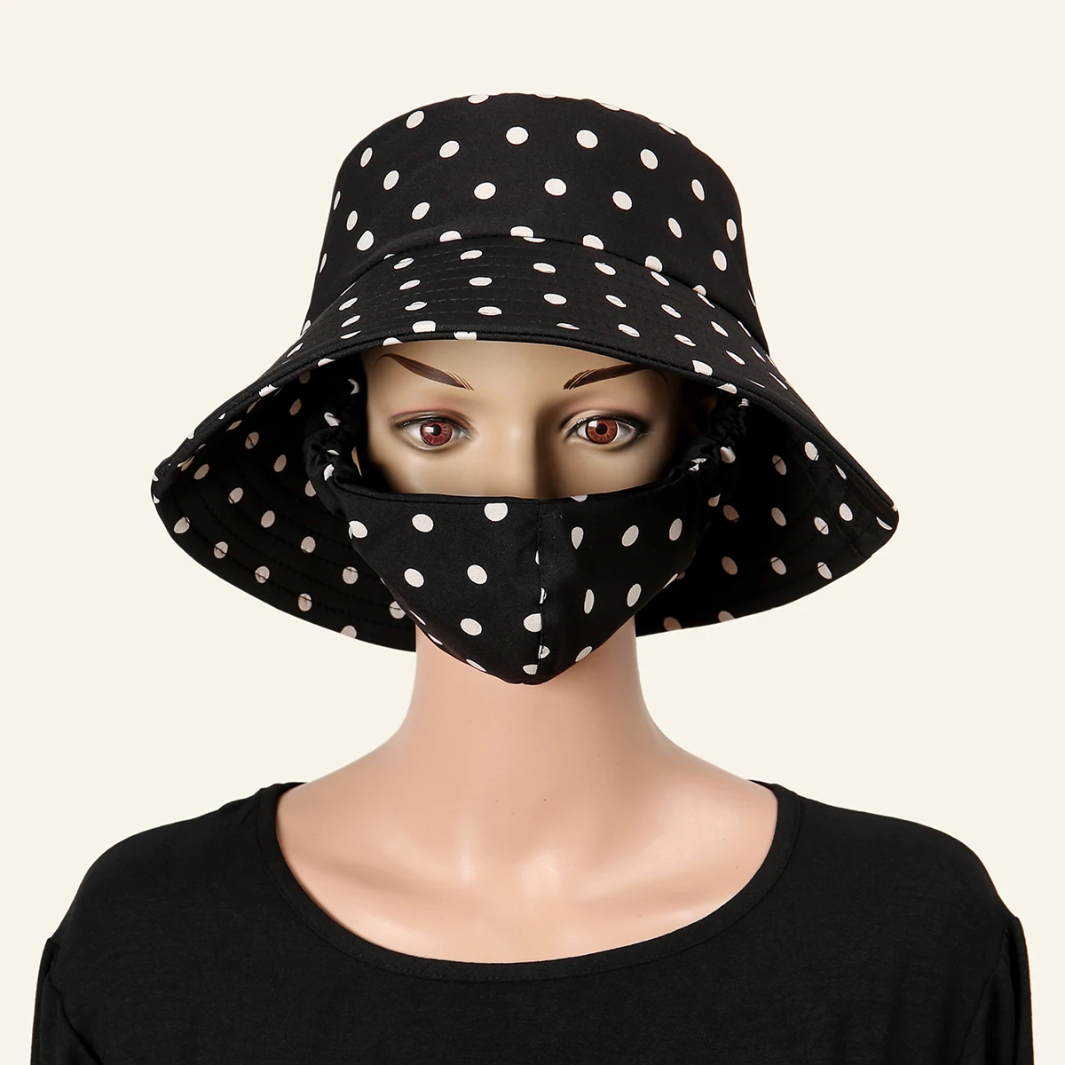 Gesichts maske integrierte Sonnenschutz kappe Frauen Sommer Sonnenschutz leichte Kopf haube einfarbig Unter schal 60cm