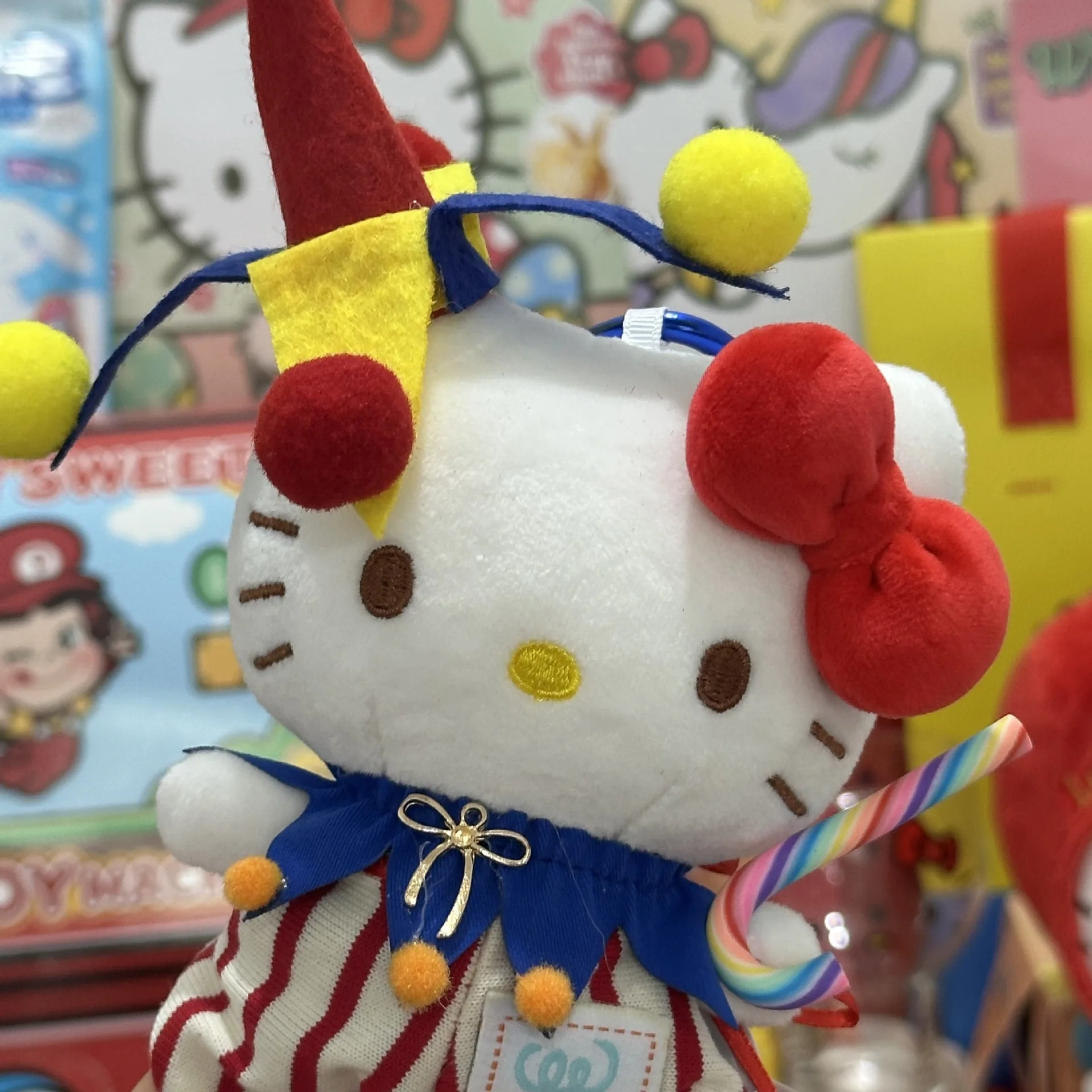 

Цирковой клоун Hello Kitty, сумка, очаровательный рюкзак, KT Cat, кукла, украшение, милая кукла, подарок для детей, фанатов