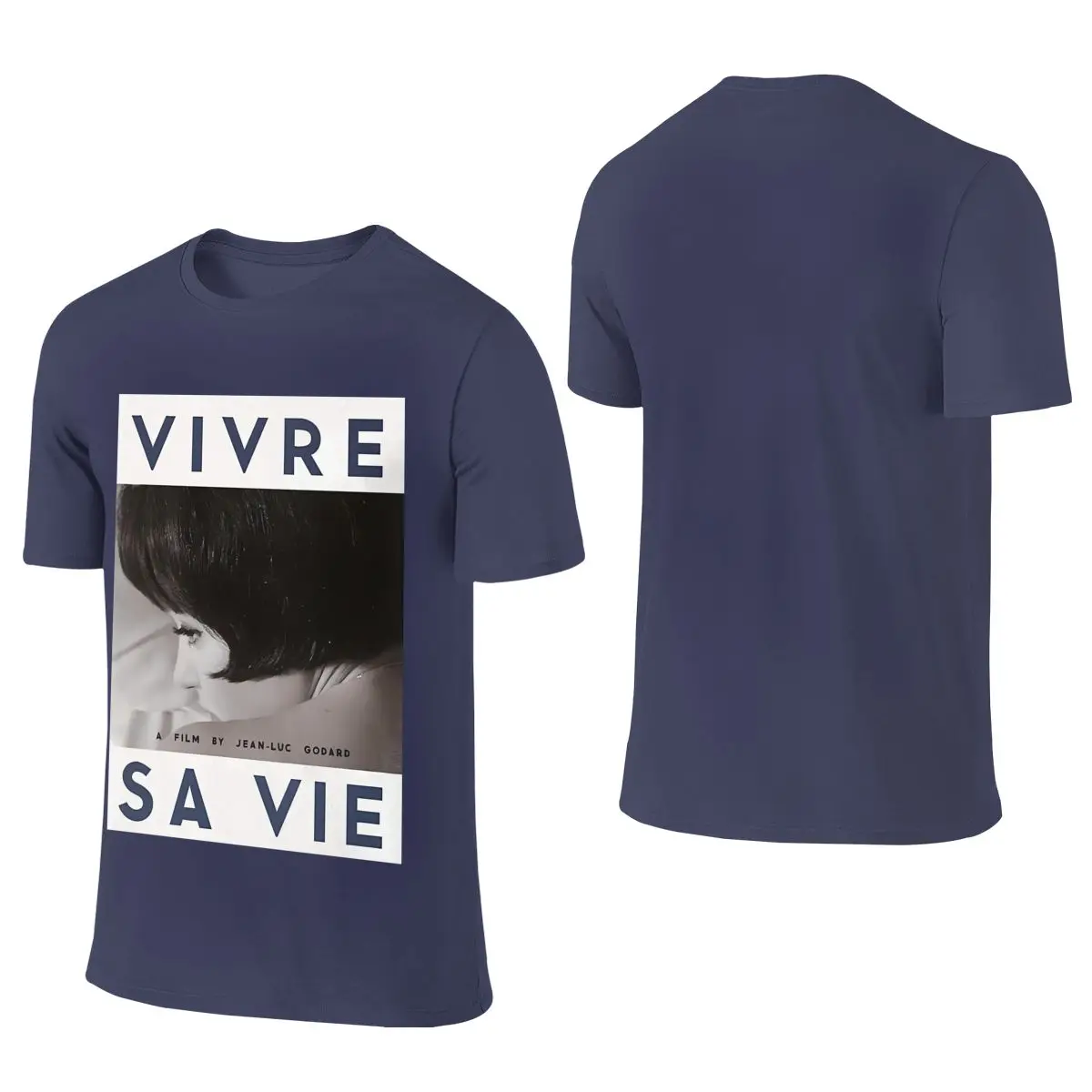 Vivre Sa Vie Versatile Reversible T-shirt Niche Personality   T-shirt