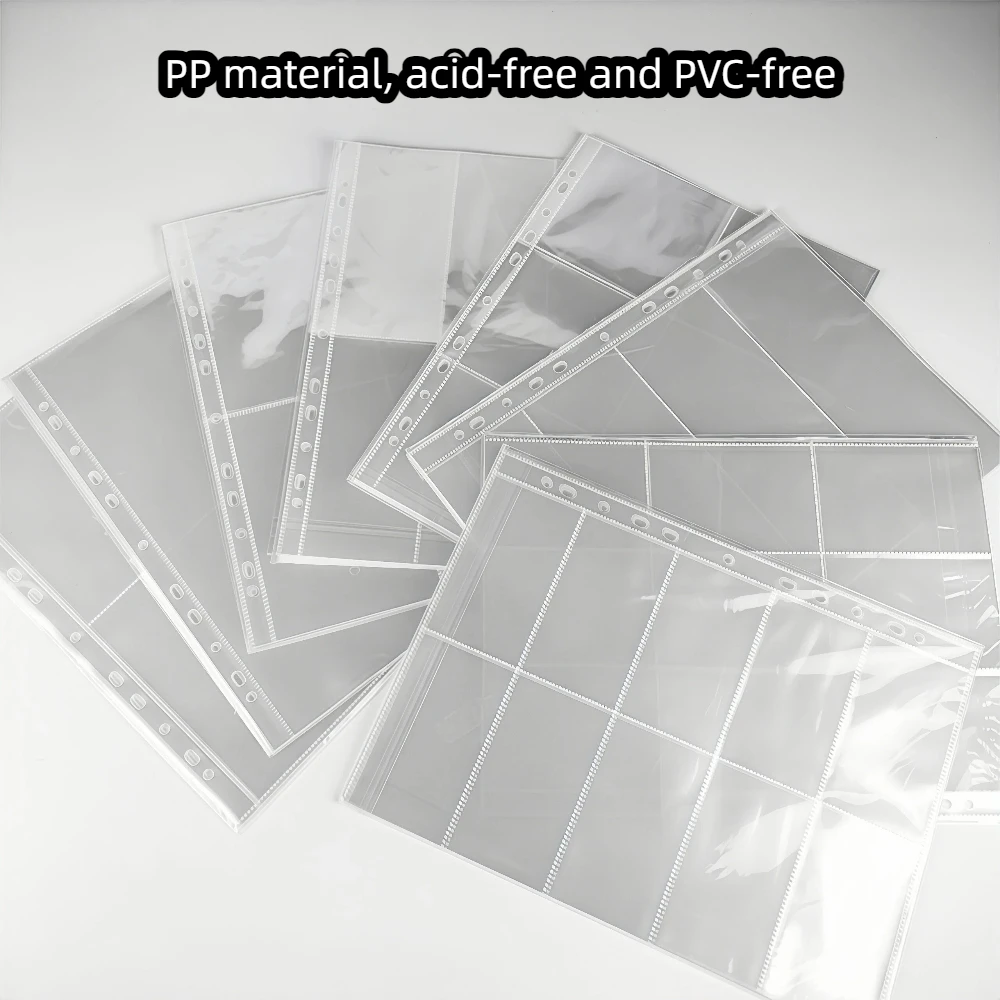 A4 11-Hole Clear Single-Sided Photo Sleeve Pages Acid-Free PVC-Free For Binders Postcards, K-Pop/Star Collection, Card Storage