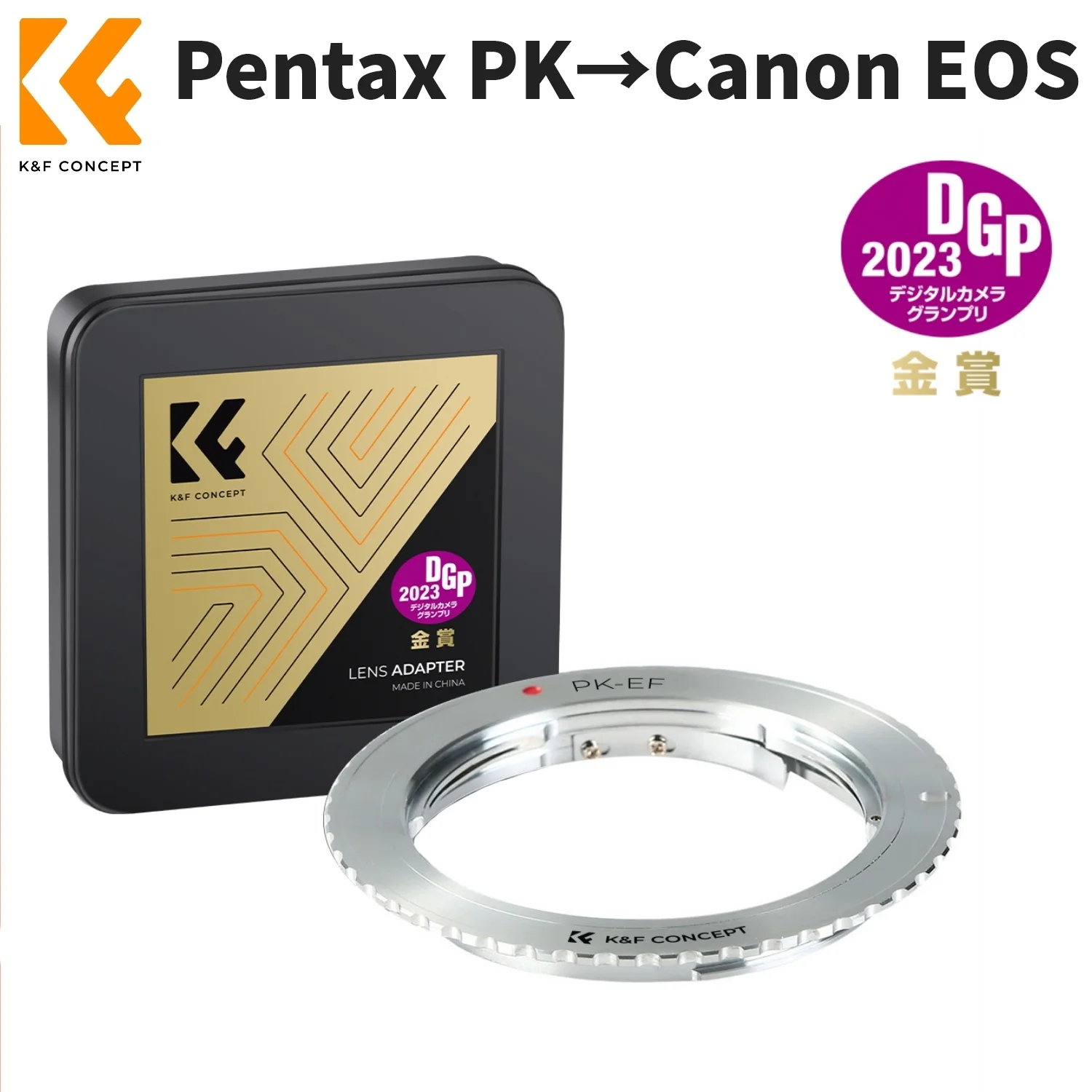 

K&F Concept PK-EOS Lens Adapter Ring for Pentax K PK Lens to Canon EOS Camera Body for Canon 300D 500D 600D/T3i 7D Mark II