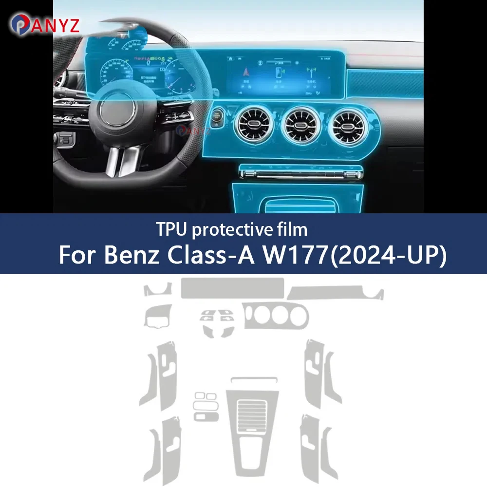 pelicula-protetora-interna-tpu-para-mercedes-benz-mb-a-class-w177-2024-2025-console-central-do-carro-transparente-reparacao-anti-arranhoes