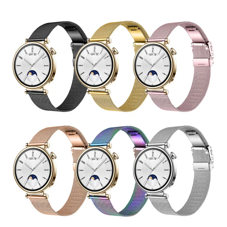 18mm Universal Strap metal turtle back buckle strap suitable for Huawei Watch GT4 strap stainless steel Milanese Accessories