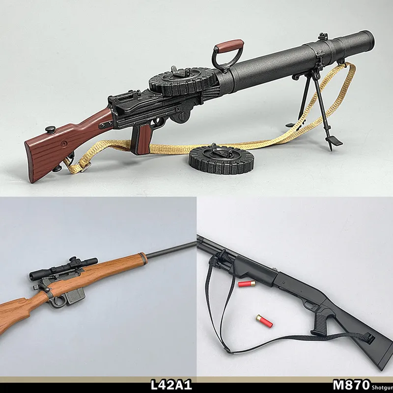 

NEW 1/6 Scale UK L42A1 Rifle Lewis Remington Model M870 Weapon Military Soldier Accessories for 12inch Action Figure Can't Shoot