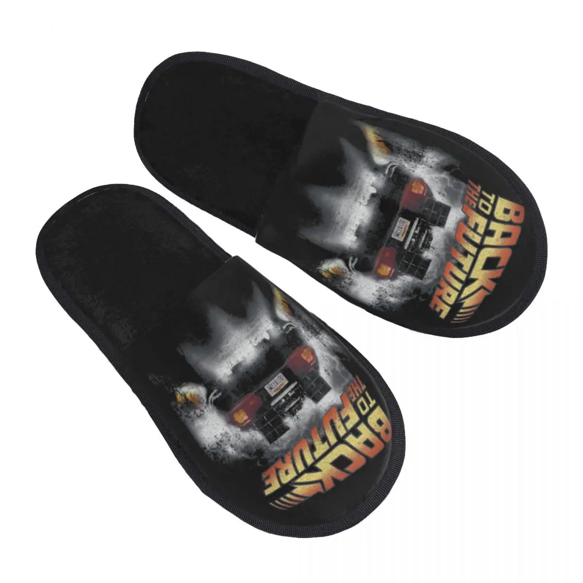 

Movies Race Cars Back To The Future Guest Slippers for Hotel Women Custom Print House Slipper