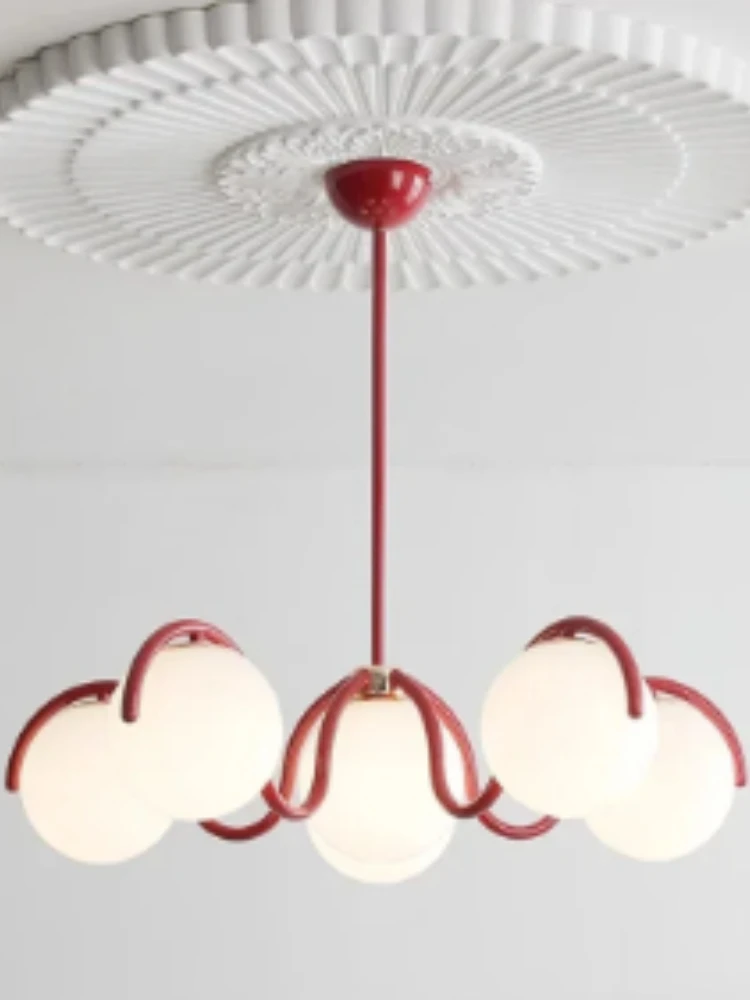 Moderne creatieve LED-plafondkroonluchter Lampontwerp Ronde glazen ophanging Hanglamp Home Decor Artikelen voor woonkamer Slaapkamer - afbeelding 2