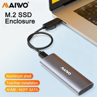 MAIWO M.2 SSD NVMe Enclosure USB3.1 Gen2 Type C 10Gbps PCIe SSD Case M.2 NVME SATA Case Disk Box Tool Free SSD Aluminum case