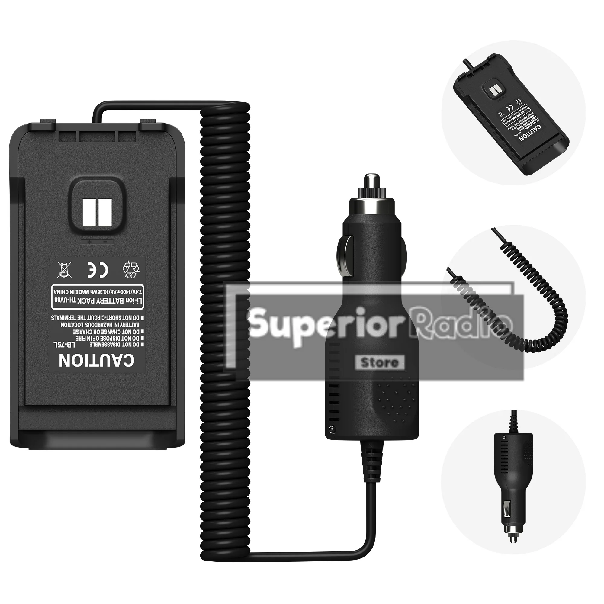 TH-UV888 TH-UV88 P15UV مزيل البطارية شاحن سيارة LB-75L ل RT85 TP-8PIus GM-15 PRO BF-UV999 UV-13 Pro V1 ملحقات الراديو
