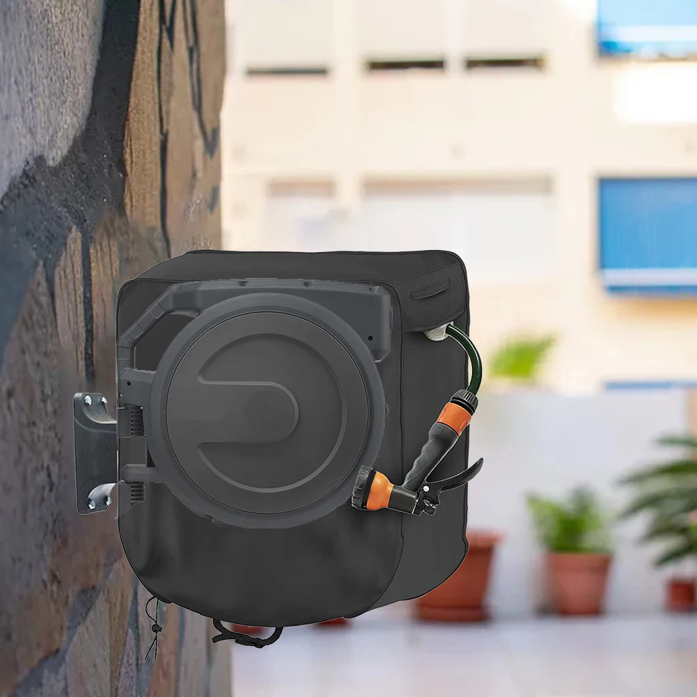 urethane-coating-hose-reel-cover-250g-60x45x60cm-black-silver-coated-oxford-cloth-urethane-coating-yard-garden