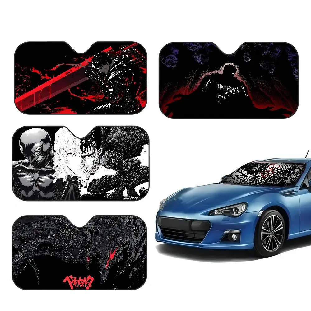 Vintage Minimalist Gothic Manga Anime B-Berserk Personalized Windshield Sunshade Car Cover Sun Shade Auto Sun Visor Car-covers