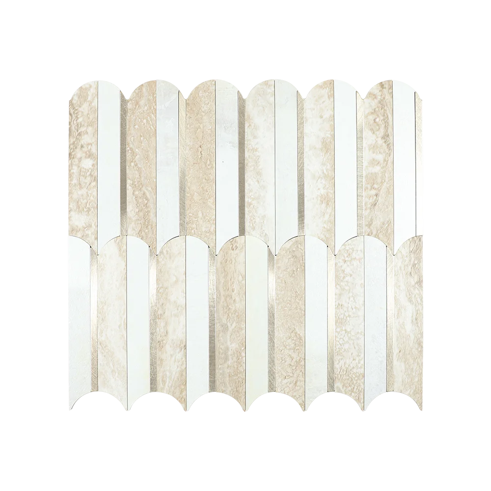 Feather-Shaped Peel and Stick Backsplash Tile, Self Adhesive Stick on Backsplash for Kitchen Bathroom