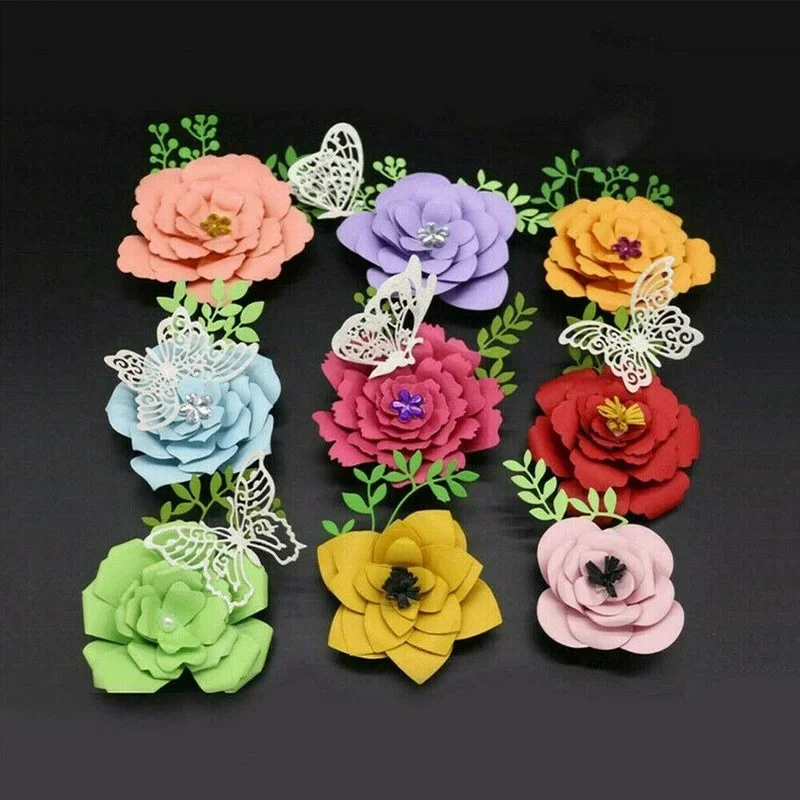 3D Flowers Petal Metal Cutting Dies Different for DIY Flowers Scrapbooking Album Embossing Paper Cards Decorative Crafts 9PC/SET