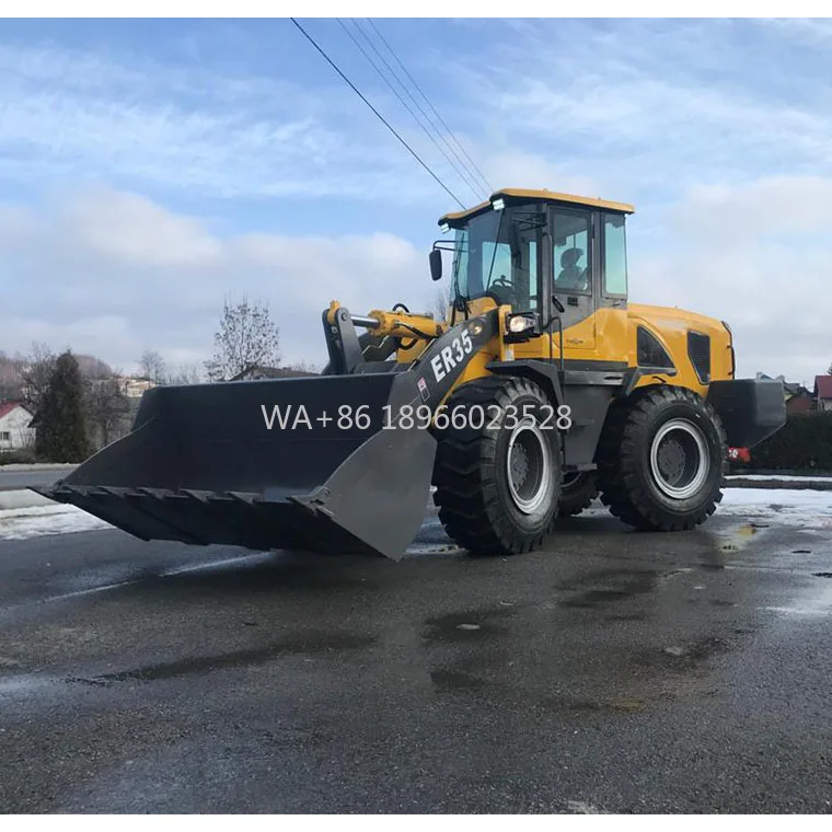 Everun Desain Baru ER35 3000kg Alat Pemuat Roda Artikulasi Depan dengan Bak Kompak untuk Pertanian