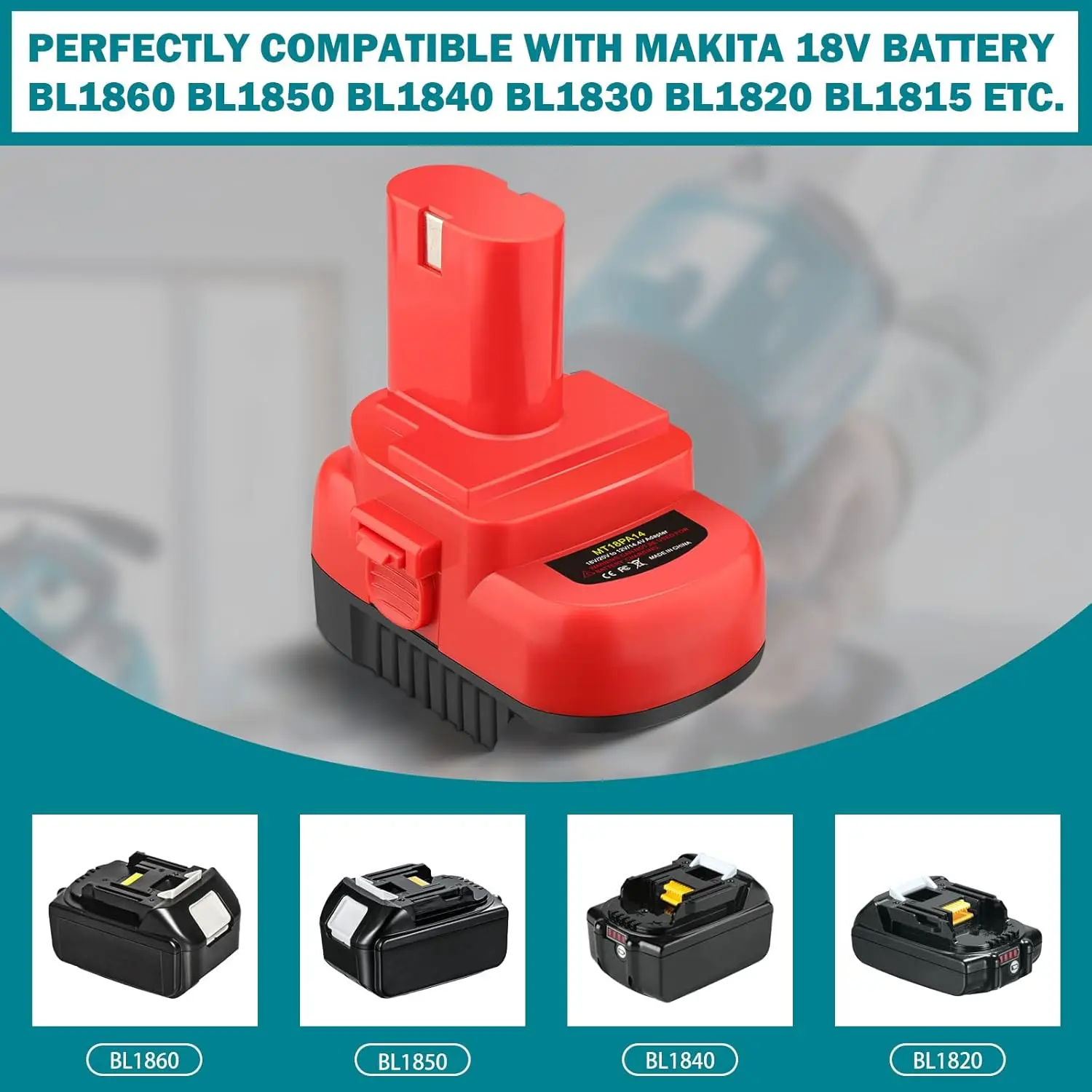 MT18PA14 Battery Adapter Converter For Makita 18V LXT Lithium Battery To For Old 12V 14.4V NiCd NiMH Power Tools