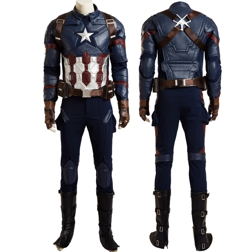 Halloween Carnival Movie Civil War Cosplay Captain Costume Steven Rogers Armor Outfit High Quality Superhero Clothing