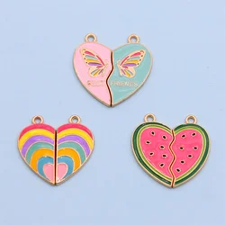 5set 10pcs Best Friend Pendant Accessories Broken Heart Women's Chain BFF Good Friendship Necklace Children's Jewelry Gift Makin