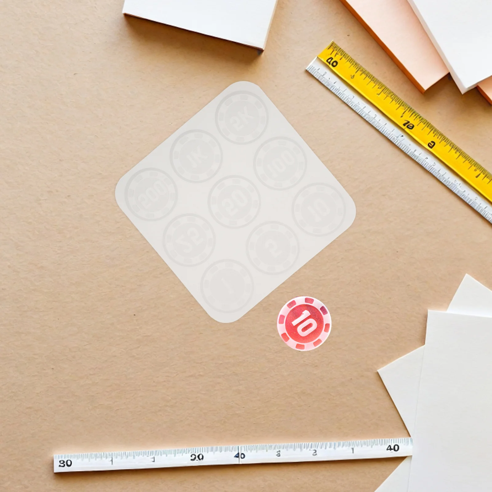 แม่พิมพ์ซิลิโคนสำหรับทำชิปโป๊กเกอร์ 3 ชิ้น ชุดทำชิปเรซิ่นอีพ็อกซี่แบบนำกลับมาใช้ใหม่ สำหรับงานฝีมือ DIY ตกแต่งงานเลี้ยงเกม ชิปของชำร่วยงานปาร์ตี้