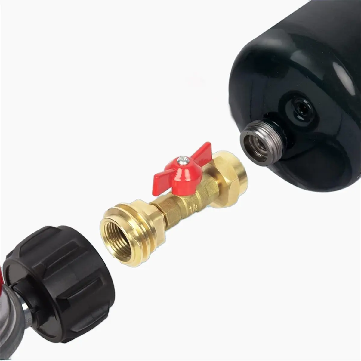 1 Lb to 20 Lb Propane Tank Adapter (CGA600 to QCC1/POL) Propane Tank Conversion Adapter with Manual Shut-Off Valve