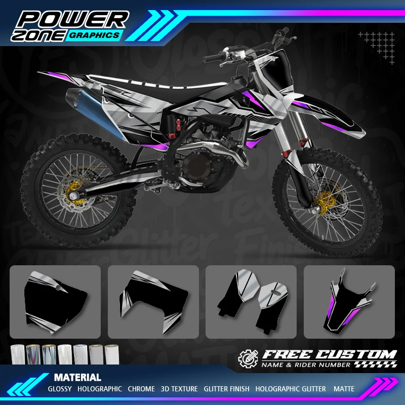 PowerZone Chrome Graphics Stickers For Husqvarna 2019 2020 2021 TC FC TX FX FS 2020 2021 2022 2023 TE FE Holographic 163 - view 3