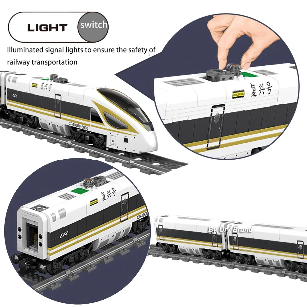 Tren de vapor de ciudad a control remoto, modelo de ferrocarril con función de potencia, bloques de construcción, montaje de ladrillos, compatible con 10219, 21006, juguetes, regalos de cumpleaños