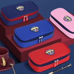 Multi layer large capacity English style pencil case for elementary school students and children, portable waterproof stationery