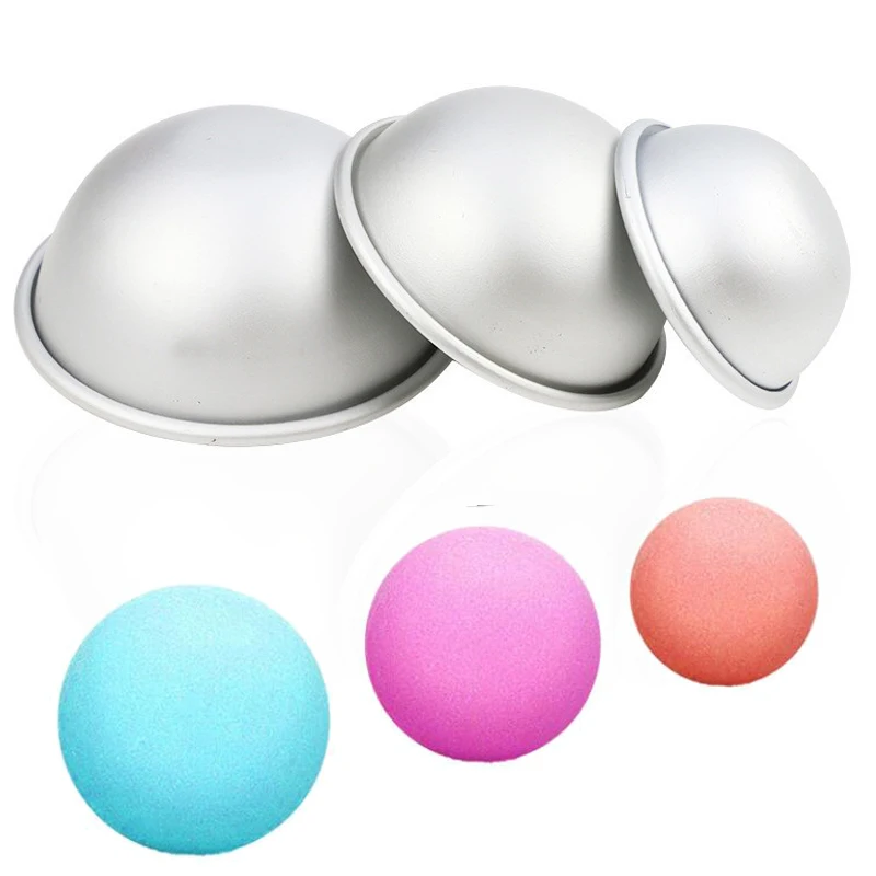 

Sdotter 6pcs/set New Bath Bomb Molds Aluminum Alloy Ball Sphere Bath Bomb Mold Cake Baking Pastry Mould Semicircle Sphere Metal