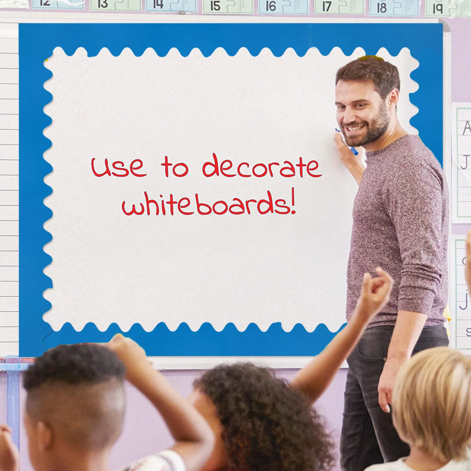 5M Bulletin Borders Waterproof Oil-Proof Chalkboard Boarder Trim Blackboard Border Trim for Classroom Wall Door Window Closet