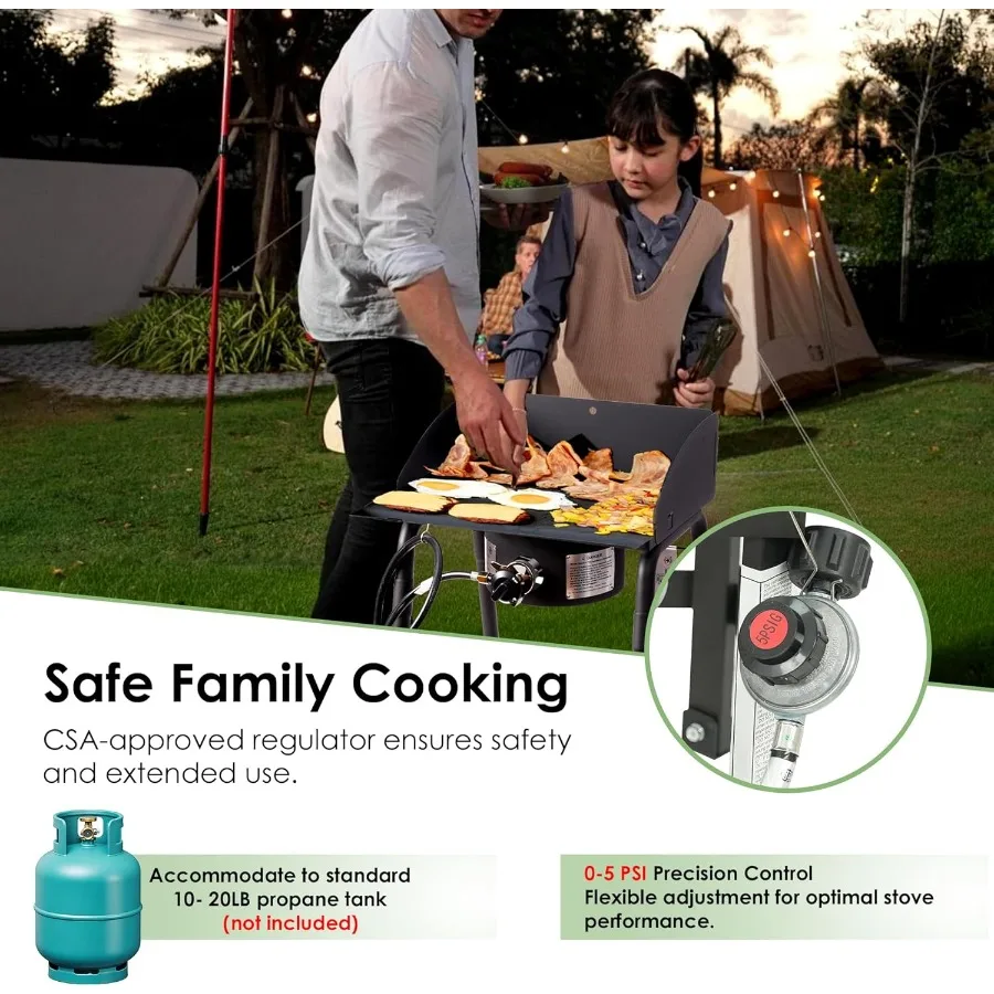 Red Mountain Valley Fornello a gas da campeggio portatile da esterno con un bruciatore con gambe rimovibili Borsa portatile e fornello da campeggio per parabrezza