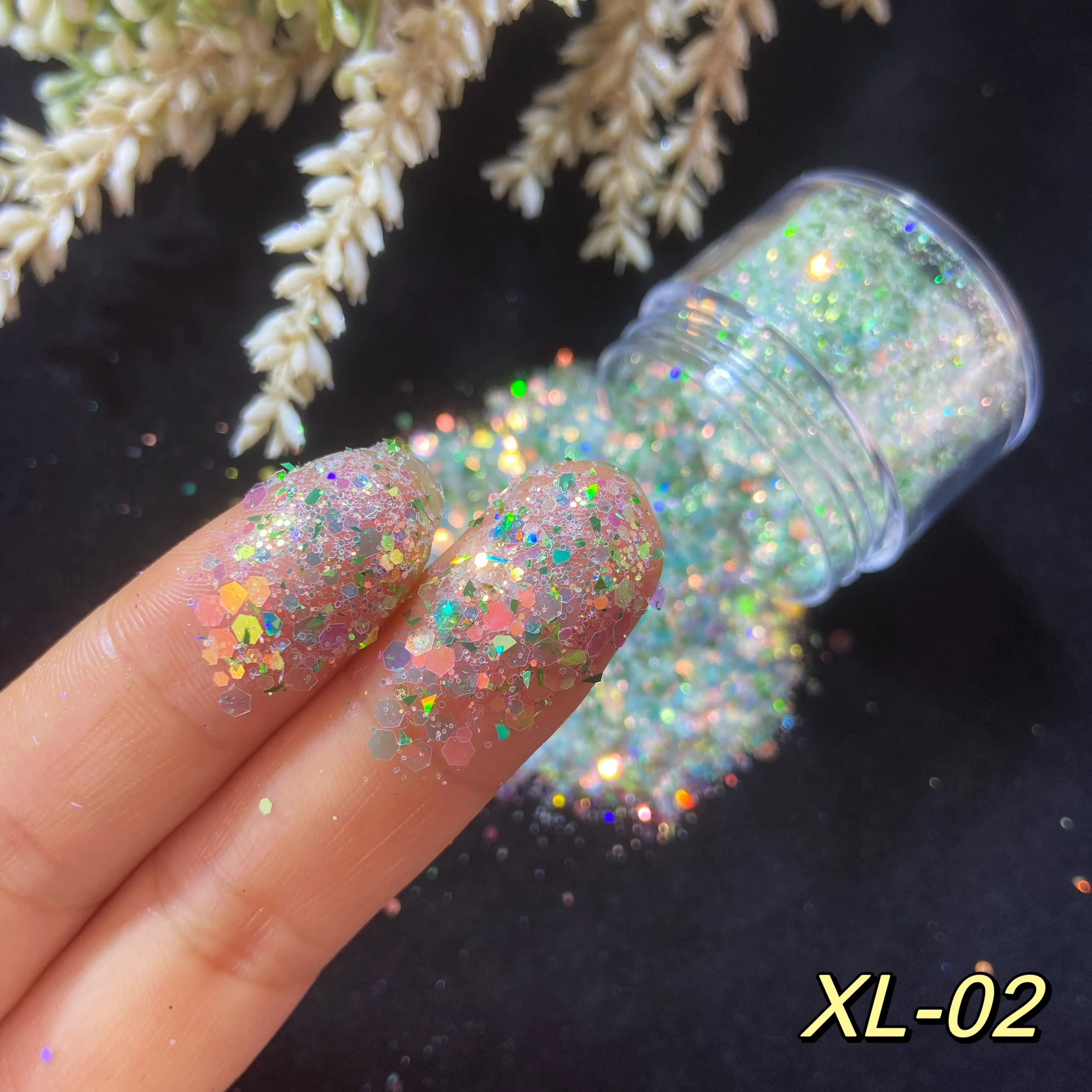 50G Nail Mermaid Glitter Flakes Sparkly 3D Hexagon Colorful Sequins Spangles Polish Manicure Nails Art Decorations