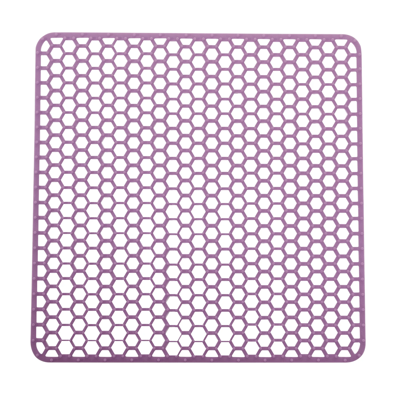 Premium-Silikon-Spülbecken-Schutzmatte 13,6x13,6 Zoll, hitzebeständig bis 220 Grad. ° C Rutschfeste, zuschneidbare Küchen-Abtropfmatte mit Wabenstruktur zum Trocknen auf der Spülbeckenablage (Lila) – Detail 6