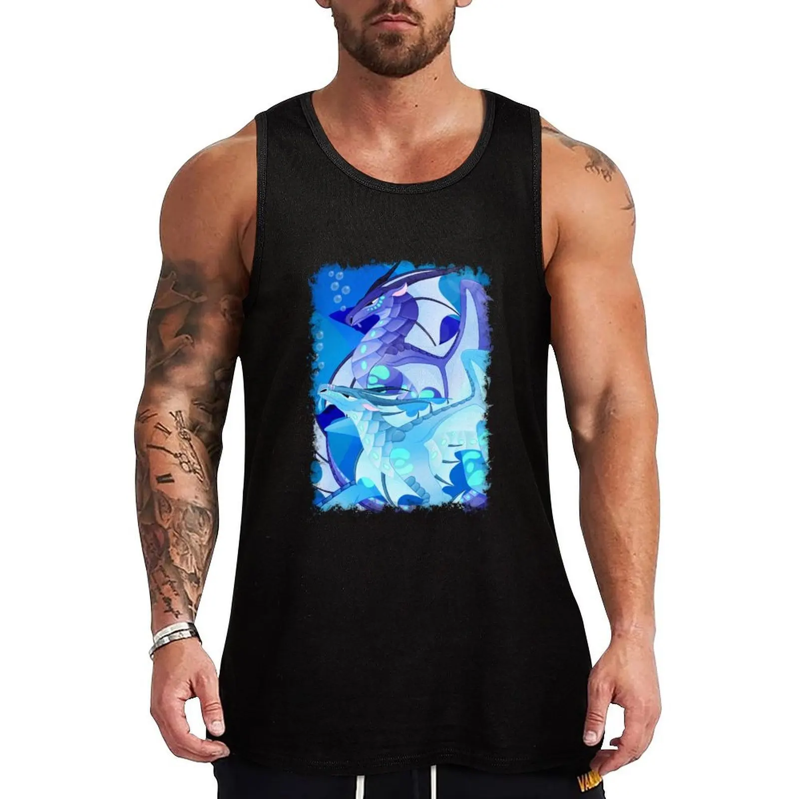 Wings of Fire - Tsunami & Riptide Camiseta sem mangas de cor lisa, camiseta básica casual sem mangas