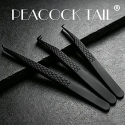 Pinzas para pestaƱas postizas con punta de fibra para extensiones de pestaƱas, pinzas negras, punta cerrada perfecta para pestaƱas