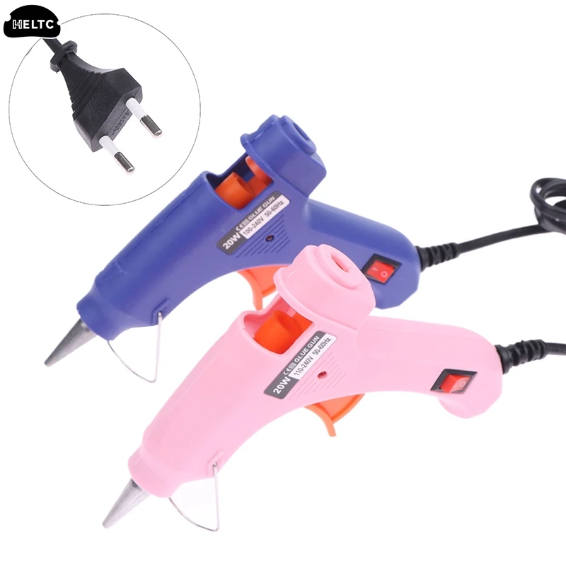 EU Plug 20W Hot Melt Glue Gun Mini Household Industrial Guns Heat Temperature Thermo Electric Repair Tool Use 7mm Glue Sticks~