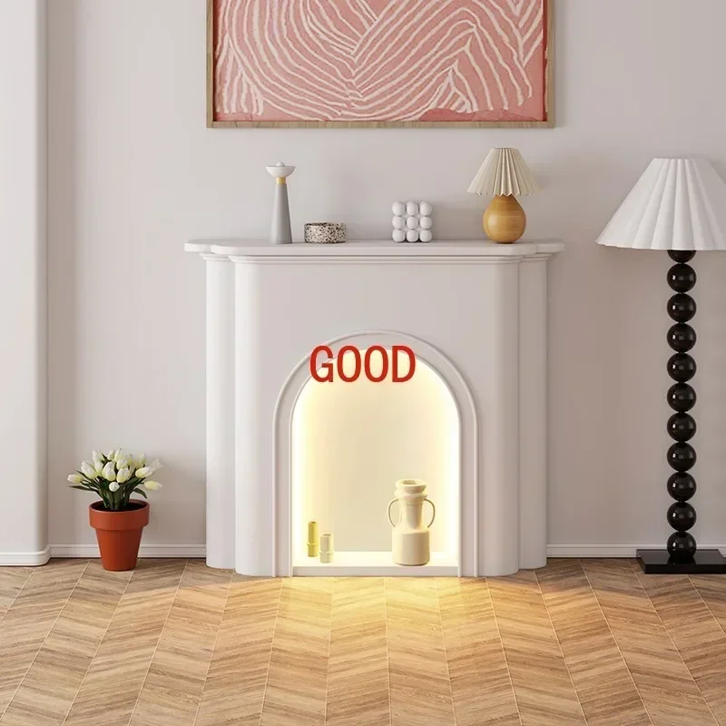 

Французский декоративный настенный шкаф-тумба для гостиной с подсветкой, простой дизайн, для установки у камина