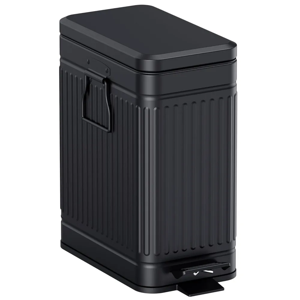 

Маленькое мусорное ведро с крышкой, мягкое закрытие, 10 л/2,6 галлонов, уличное мусорное ведро из нержавеющей стали, металлические мусорные баки с педалью для летучей мыши