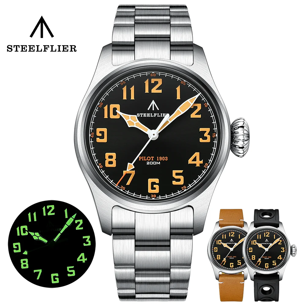 NEW STEELFLIER SF740V Luxury Quartz Watch Swiss Luminous Sapphire Crystal VH31 Mute Movement Fashion 200M Waterproof Wristwatch