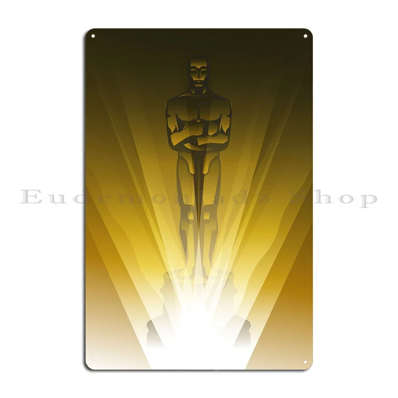 Oscars Gold Metal Sign Cinema Funny Design Bar Cave Designs Tin Sign Poster