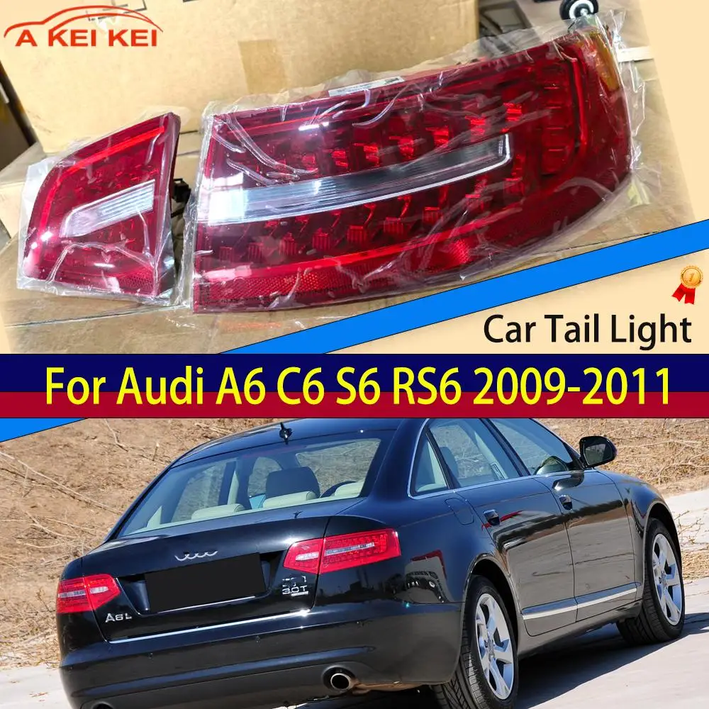 

Fit For Audi A6 C6 S6 RS6 Saloon Sedan 2009 2010 2011 New Car LED Tail Light Brake Lamp Rear Turn Signal Stop Lamp Assembly