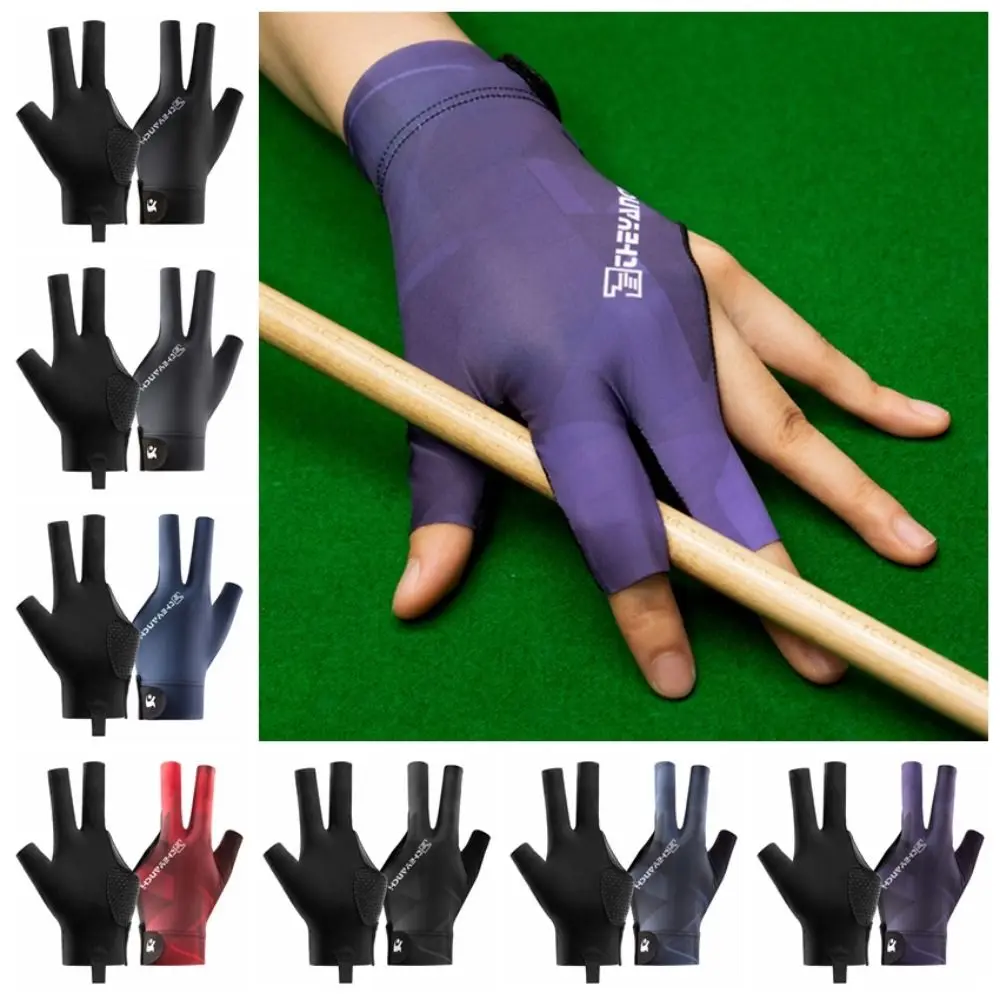

Unisex Left Hand Billiards Gloves Three Finger Wear-resistant Snooker Glove Left Hand Exposed finger Three Cut Gloves