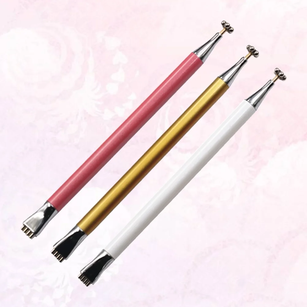 

3 шт. магнитная палочка для ногтей с двойной головкой, цветочный дизайн, магнитная ручка для дизайна ногтей для 3D гель-лака