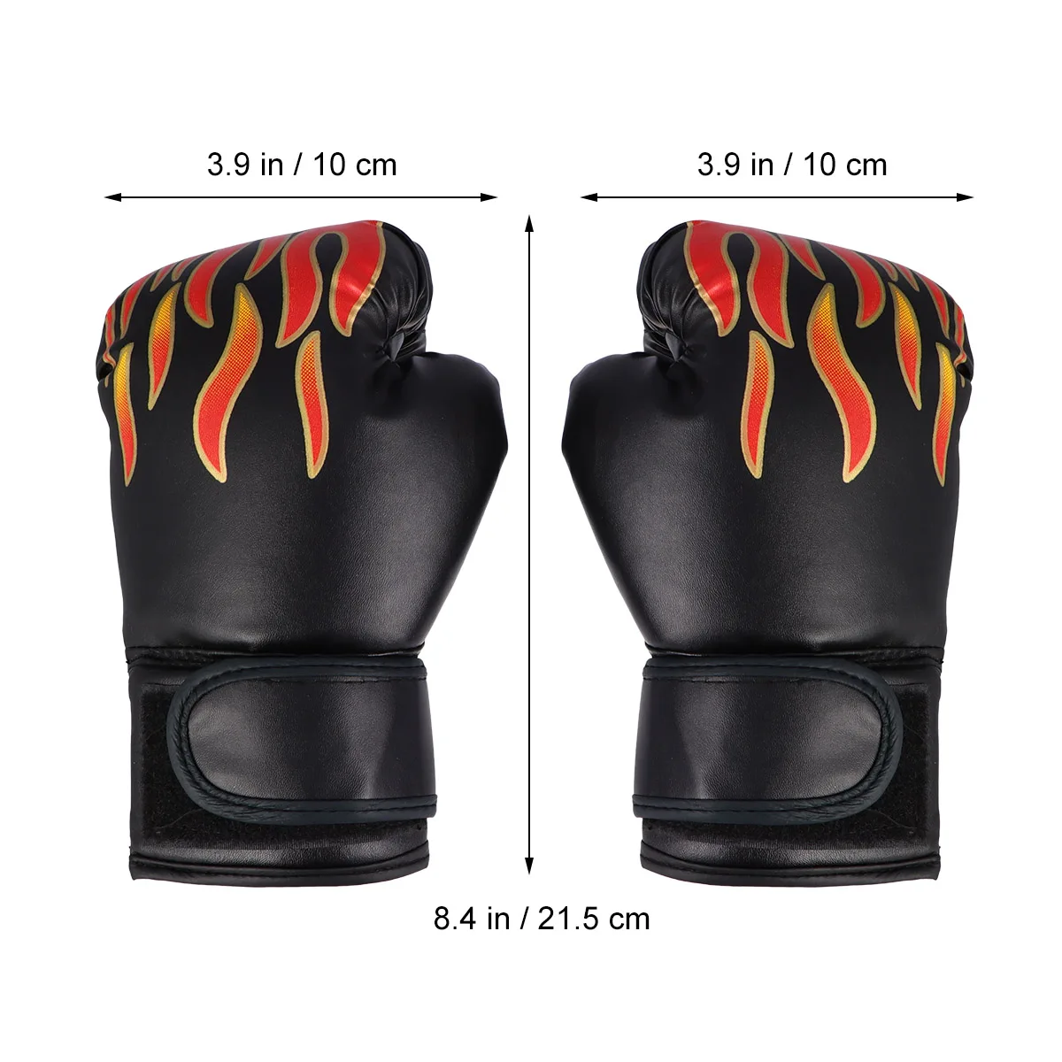 Boxing Gloves Training PU Children Flame Pattern Protective Game Black Kickboxing Martial Sparring Durable Breathable